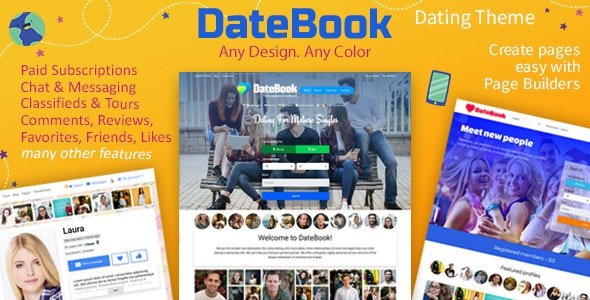 ThemeForest - DateBook v4.5.8 - Dating WordPress Theme - 17464068