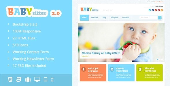ThemeForest - Babysitter v2.0.1 - Responsive HTML Template - 4765302