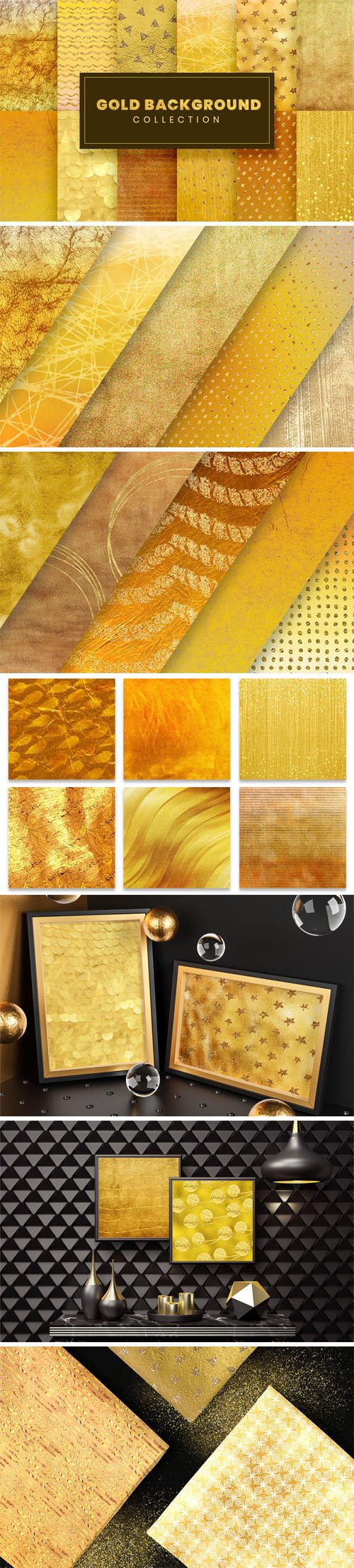 25 Gold Backgrounds Collection