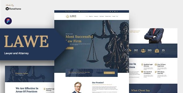 ThemeForest - LAWE v1.0 - Lawyer and Attorney Figma Template - 30601629