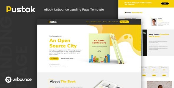 ThemeForest - Pustak v1.0 - eBook Unbounce Landing Page Template - 24469214