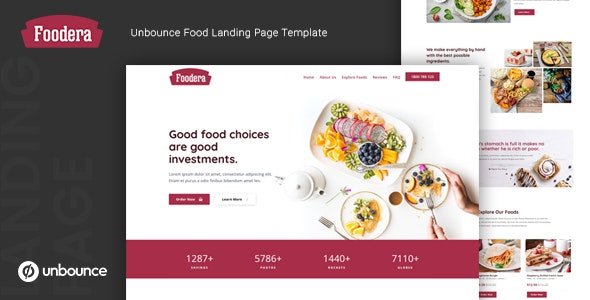 ThemeForest - Foodera v1.0 - Unbounce Food Landing Page Template - 24726147
