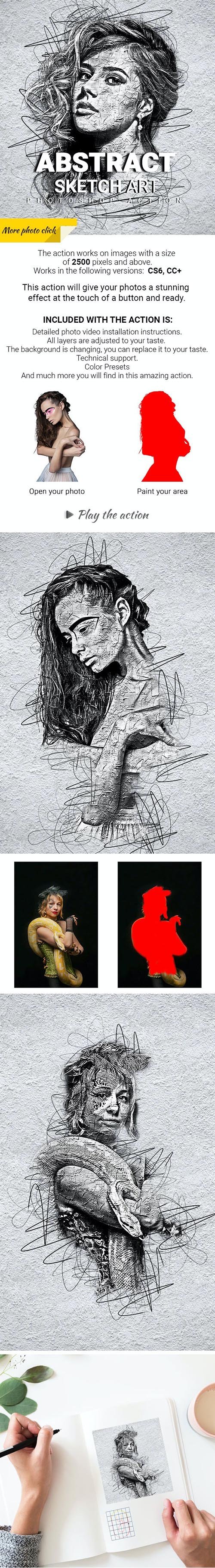 GraphicRiver - Abstract Sketch Art Photoshop Action - 29913460