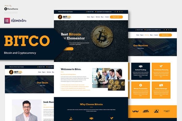 ThemeForest - Bitco v1.0.1 - Bitcoin & Cryptocurrency Elementor Template Kit - 30596292