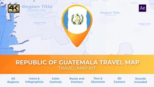 VideoHive - Guatemala Map - Republic of Guatemala Travel Map 30470432