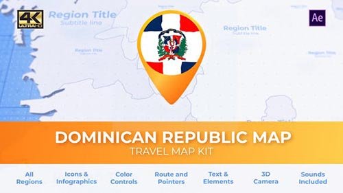 VideoHive - Dominican Republic Map - Republica Dominicana Travel Map 30469852
