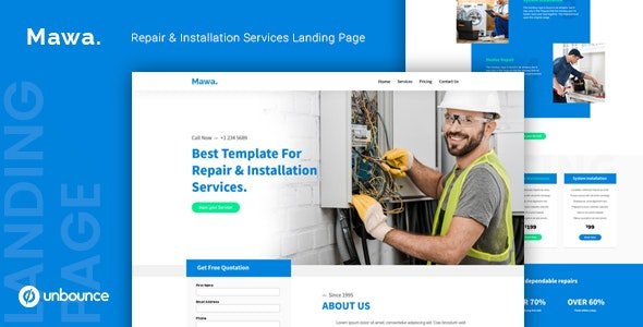 ThemeForest - Mawa v1.0 - Repair and Installation Services Unbounce Template - 25237766