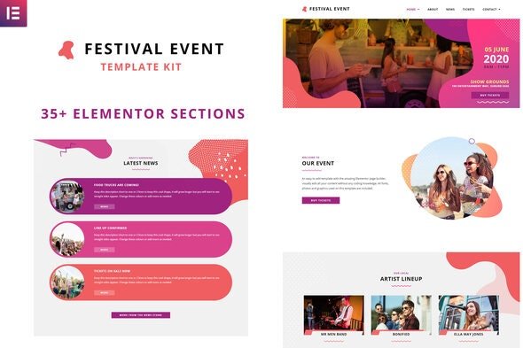 ThemeForest - Festival Events v1.0.1 - Elementor Template Kit - 26094698