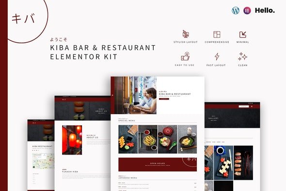 ThemeForest - Kiba v1.1.0 - Bar & Restaurant | Elementor Kit - 29441109