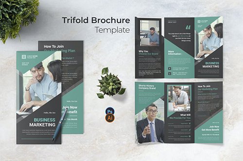 Marketing Service Trifold Brochure PSD