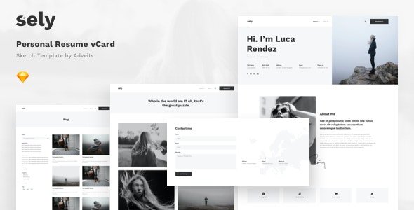 ThemeForest - Sely v1.0.0 - Personal Resume vCard Sketch Template - 25697281