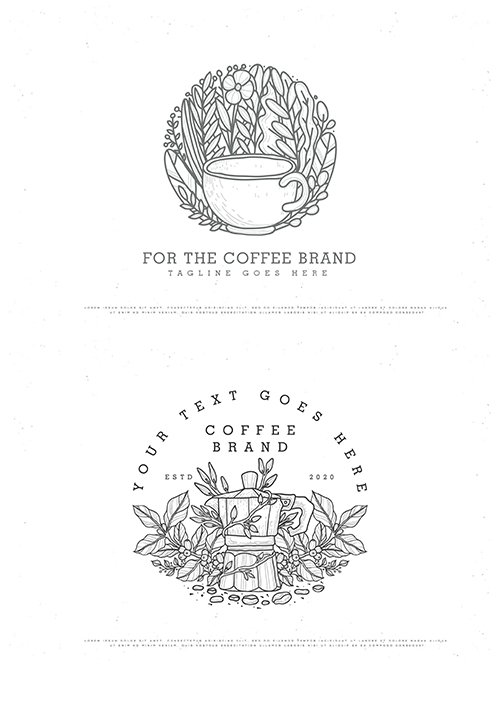 Vintage line art coffee logo