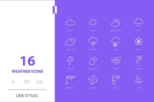 Weather Icon Line Styles