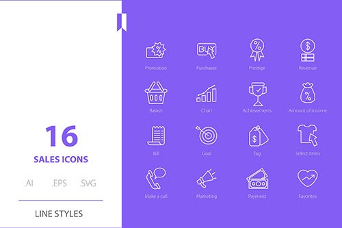 Shopping sale Icon Line Styles