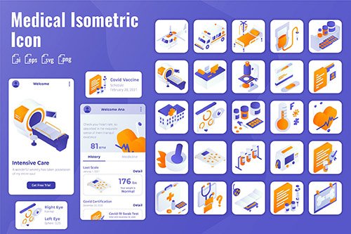 25 Iconset Isometric for Medical & Healthcare