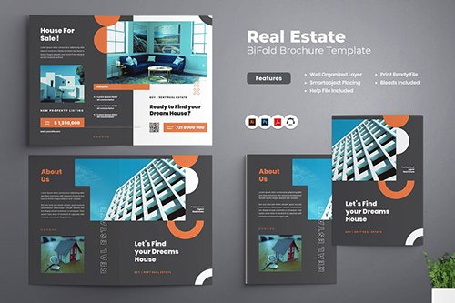 Real Estate Bifold Brochure PSD