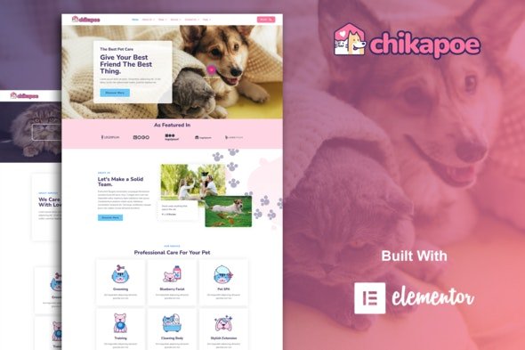 ThemeForest - Chikapoe v1.0.0 - Pet Care & Veterinary Elementor Template Kit - 30941921