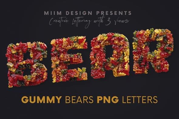CreativeMarket - Gummy Bears - 3D Lettering - 5876670