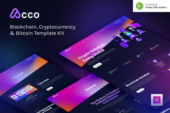 ThemeForest - Acco v1.0.1 - Blockchain Cryptocurrency & Bitcoin Elementor Template Kit - 31000559