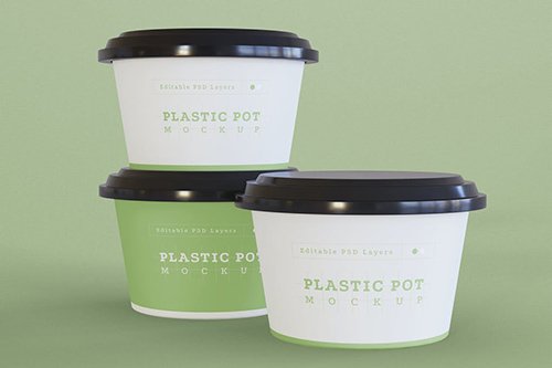 Plastic Pot Mockup PSD