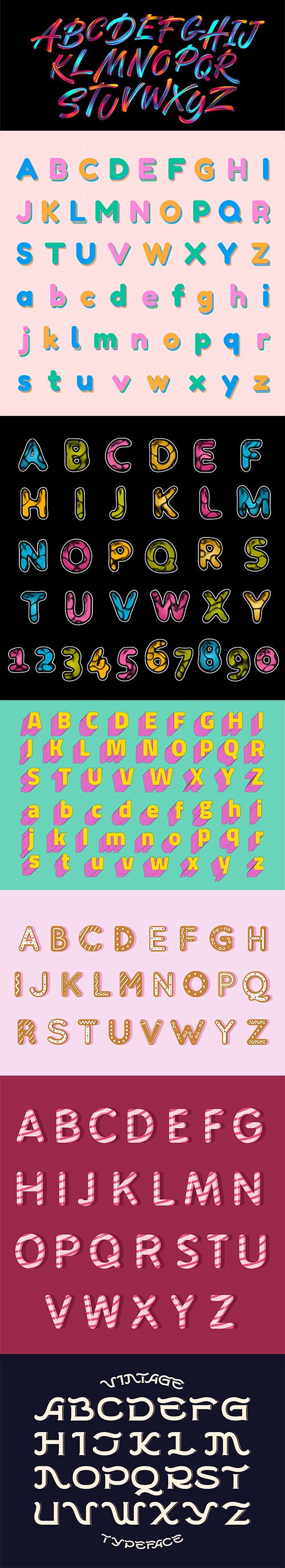 Alphabet collection of vector fonts