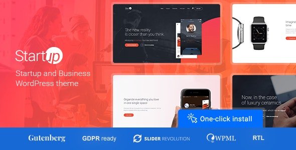 ThemeForest - Startup Company v1.1.3 - WordPress Theme for Business & Technology - 19843048