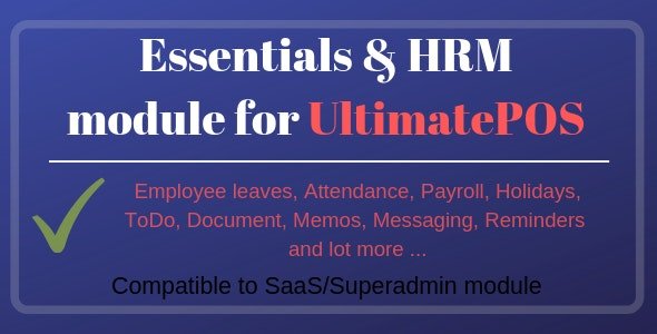 CodeCanyon - Essentials & HRM (Human resource management) Module for UltimatePOS v3.0 - 23643267
