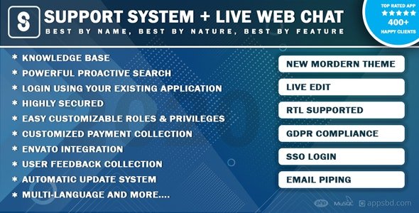 CodeCanyon - Best Support System-Live Web Chat & Client Support Desk & Support Ticket Help Centre v3.0.6 - 21357317 - NULLED