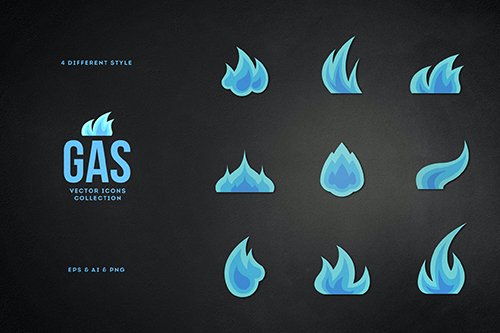Gas. Vector Icons.