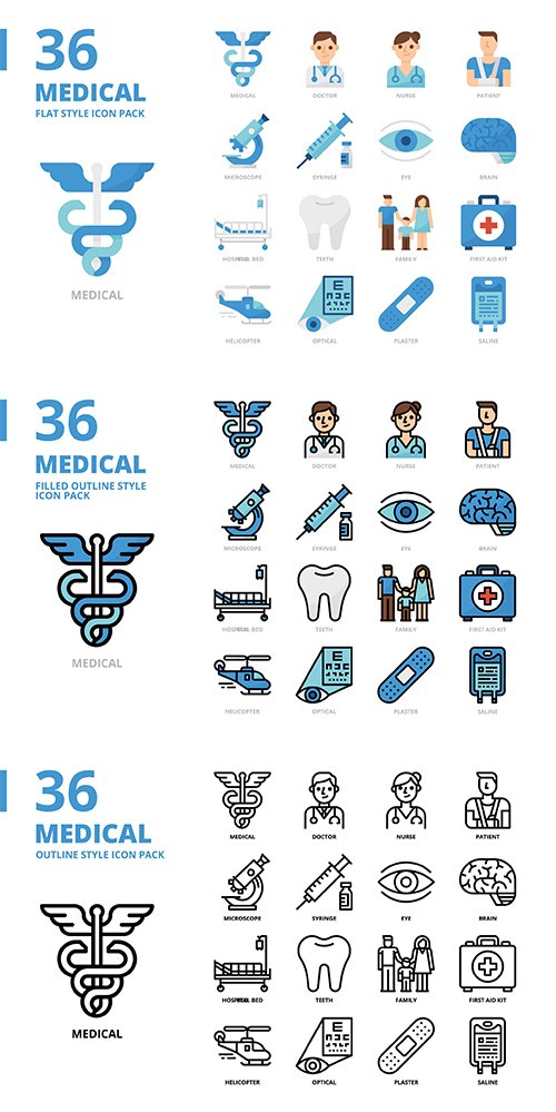 Medical Style Icon Set