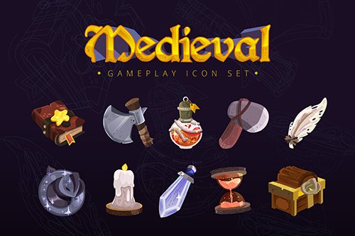 Medieval Gameplay Icon Set