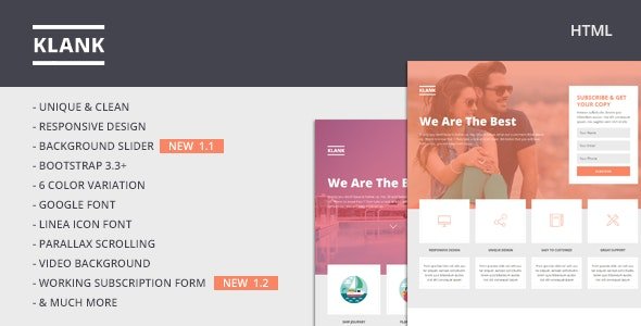 ThemeForest - Klank v1.2 - Multipurpose Landing Page With Bootstrap - 10922812