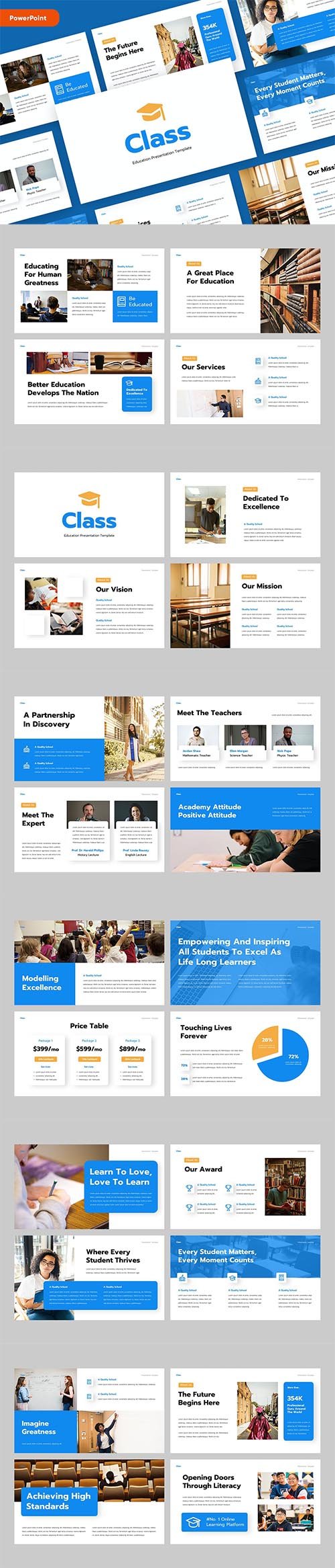 CLASS - Education PowerPoint, Keynote and Google Slides Template