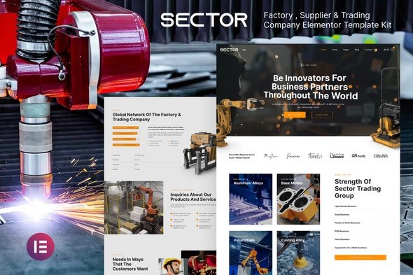 ThemeForest - Sector v1.0.0 - Factory Industry Trading Company Elementor Template Kit - 31209782