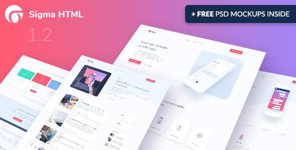ThemeForest - Sigma v1.2 - App Landing Page HTML Template + Stylish Cost Calculator (Update: 24 February 21) - 21180270