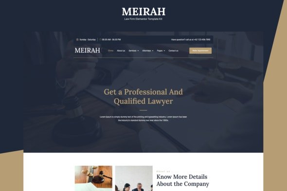 ThemeForest - Meirah v1.0.0 - Law Firm Elementor Template Kit - 31022398
