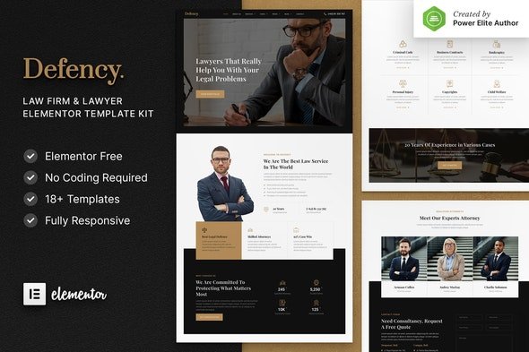 ThemeForest - Defency v1.0.0 - Law Firm & Lawyer Elementor Template Kit - 31230859