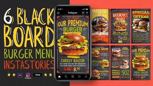 VideoHive - Blackboard Burger Menu Instagram Stories 31135966