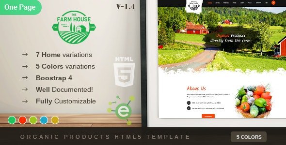 ThemeForest - The Farm House v1.4 - One Page Organic Food, Fruit and Vegetables Products HTML5 Template - 19579504