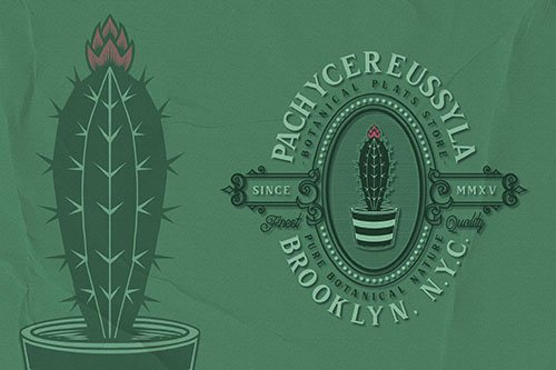 Cactus plant emblem