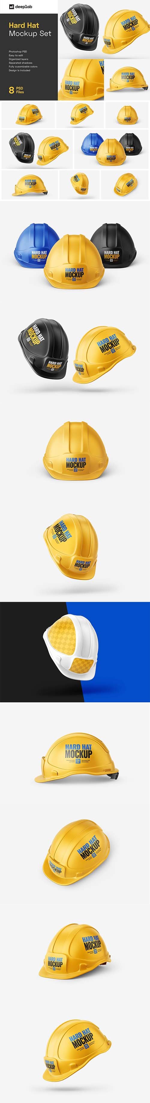 CreativeMarket - Construction Hard Hat Mockup Set - 5997098