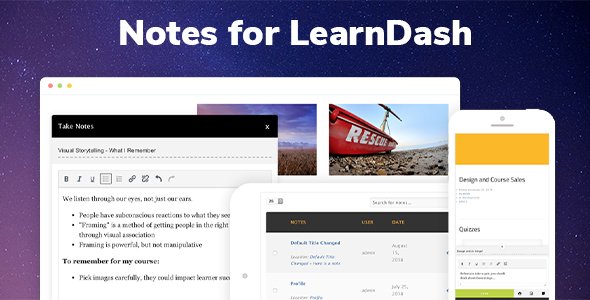 SnapOrbital - Notes for LearnDash v1.6.7.2 - Take Notes on Any LearnDash Course, Lesson or Topic