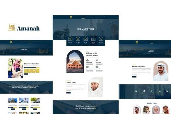 ThemeForest - Amanah v1.0.0 - Mosque & Islamic Center Elementor Template Kit - 31334555