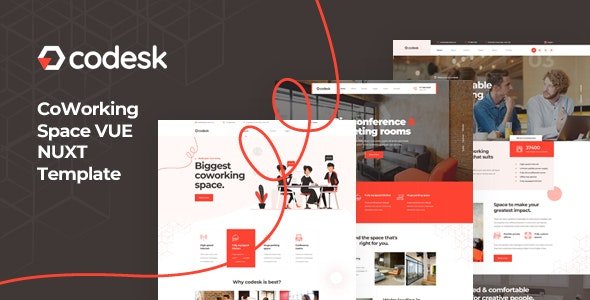 ThemeForest - Codesk v1.0 - Vue Nuxt Coworking Space Template - 29457013