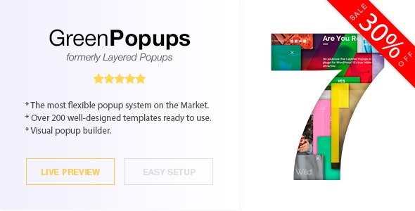 CodeCanyon - Popup Plugin for WordPress - Green Popups (formerly Layered Popups) v7.31 - 5978263