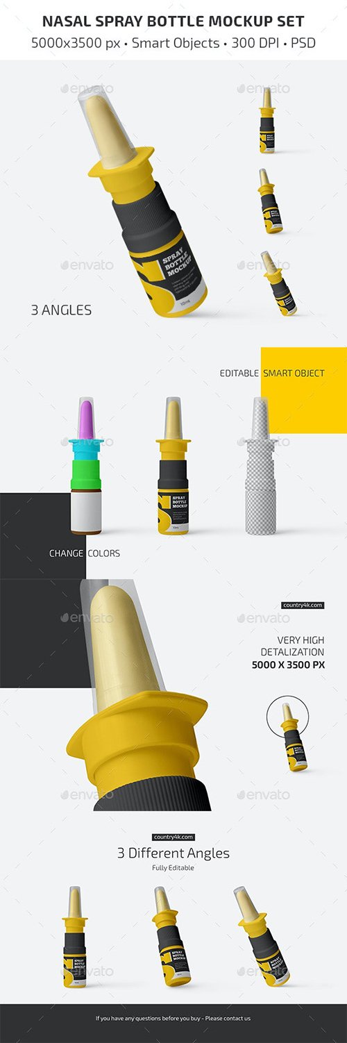 GraphicRiver - Nasal Spray Bottle Mockup Set - 31303210
