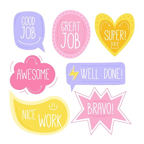 Collection of good job stickers