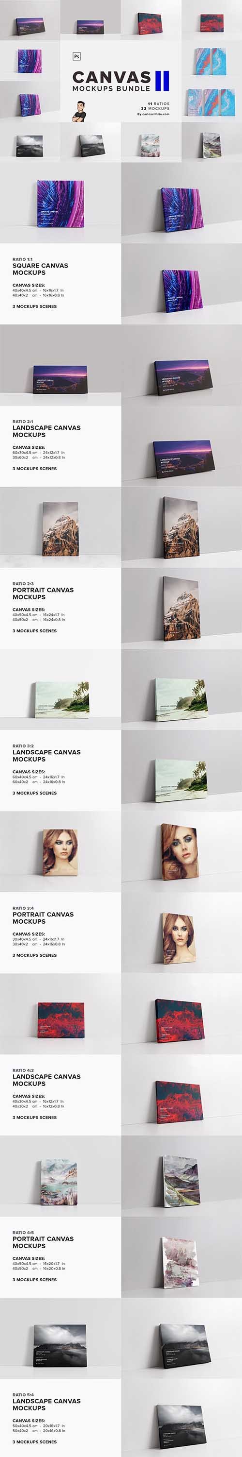 CreativeMarket - Canvas Mockups Bundle 2 - 5811614