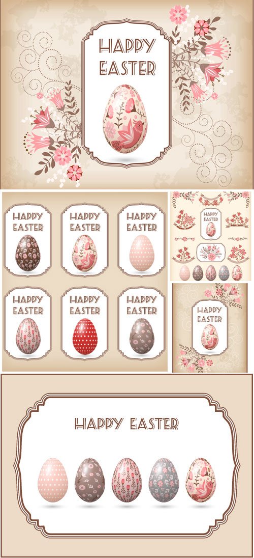 Painted Easter eggs in vector