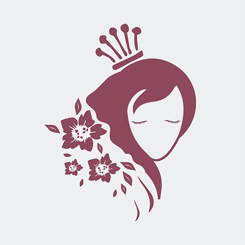 Woman with a crown vector logo